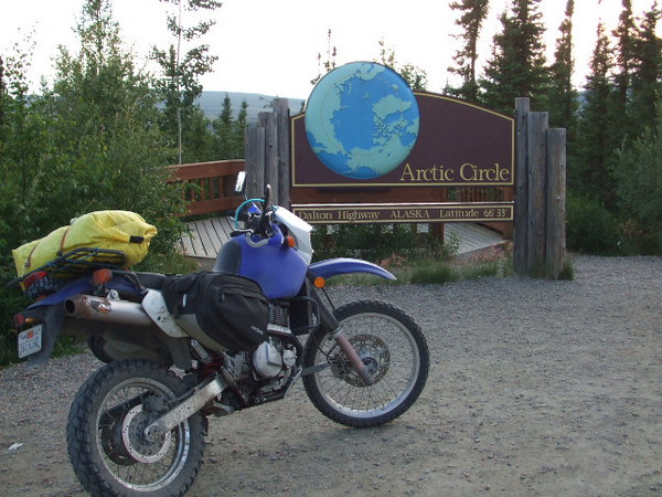 Where the Dalton Highway crosses the Artic Circle in Alaska
